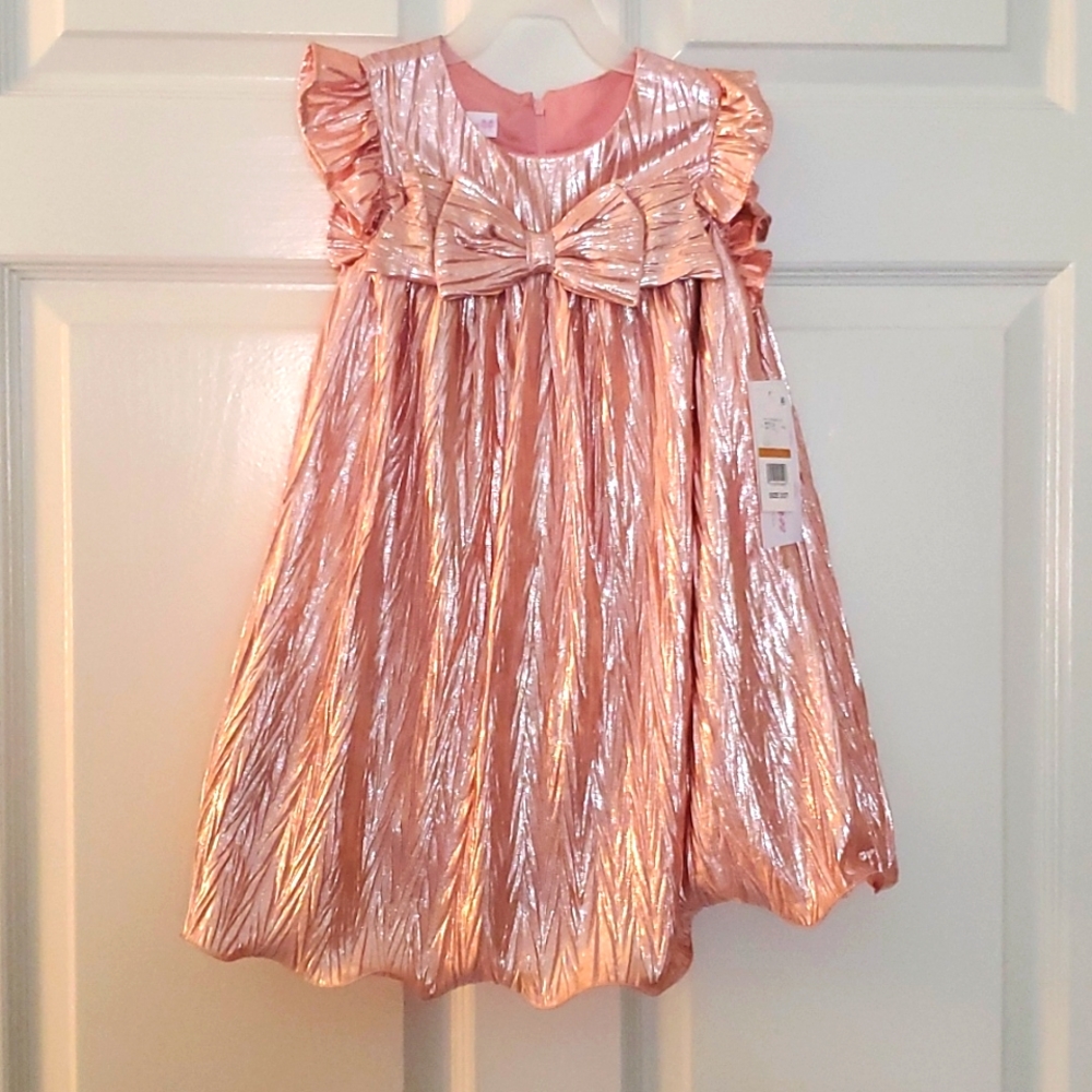 Beautiful metallic blush colored dress.